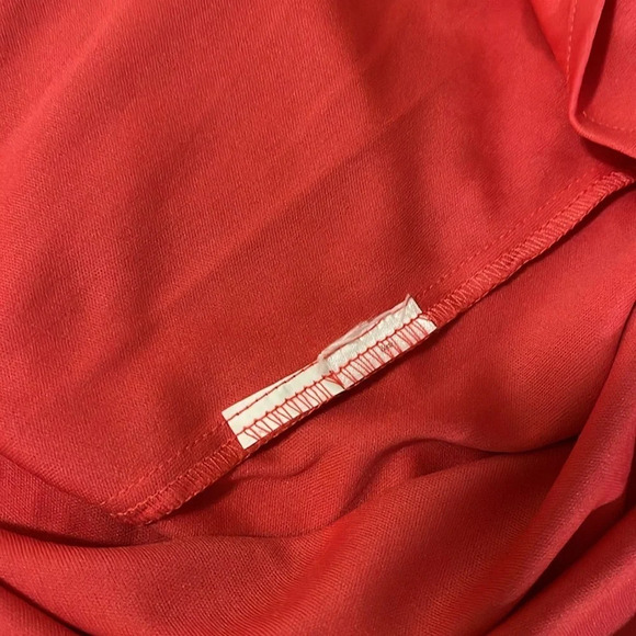 Women’s Y2K Dainty Semi Sheer Asymmetrical Flowy Sleeveless Coral Pink Maxi 10 M - Picture 8 of 9